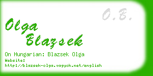 olga blazsek business card